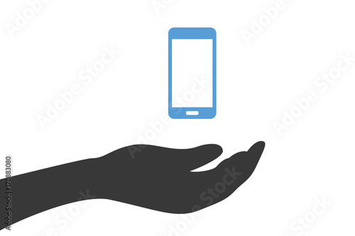 Hand hält Smartphone