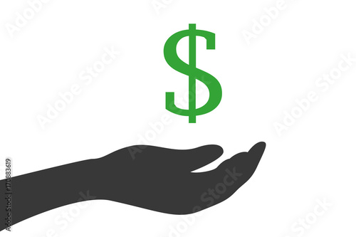Hand hält Dollar Zeichen