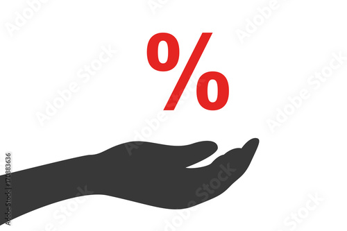 Hand hält Prozent - Rabatt