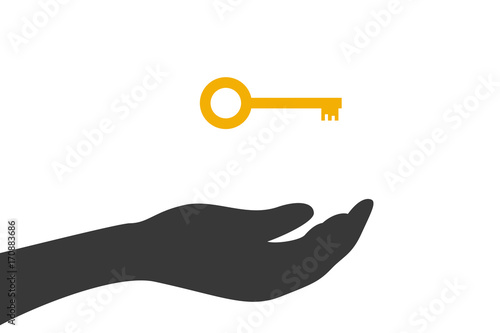Hand hält Schlüssel - Passwort