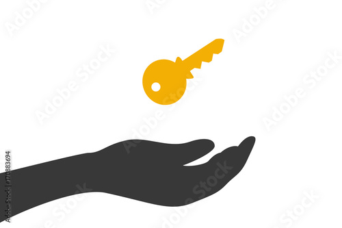 Hand hält Schlüssel - Sicherung
