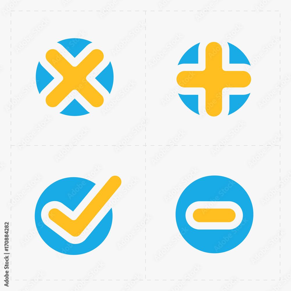 Obraz premium Vector colorful confirm icons set