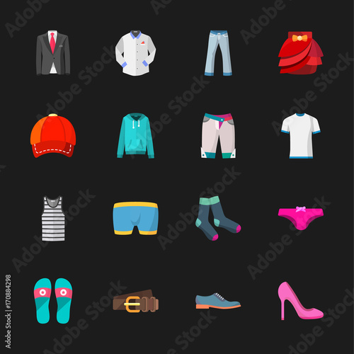 modern clothes icons