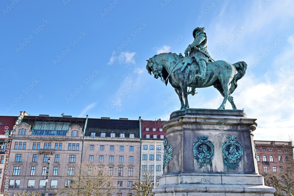 Fototapeta premium Statue of Charles X Gustav in Malmo, Sweden