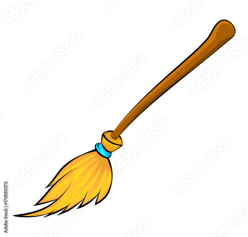 halloween broomstick vector symbol icon design. Beautiful illustration isolated on white background