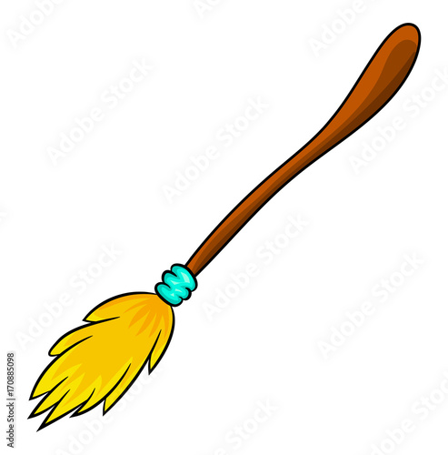 halloween broomstick vector symbol icon design. Beautiful illustration isolated on white background