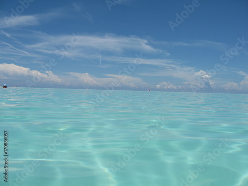Turquoise water and blue sky