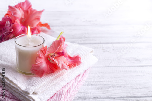 Spa flowers and candles