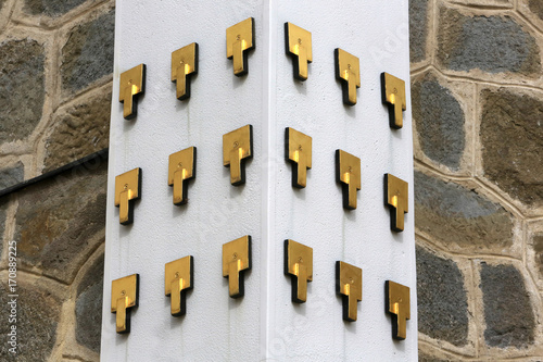 Wall decoration. Steinhof Church built by Otto Wagner between 1902 and 1907. photo