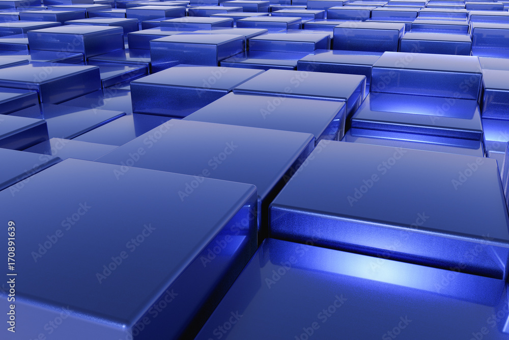 Obraz premium a landscape with many blue cubes