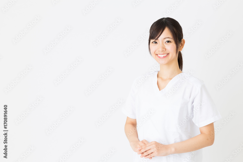 portrait of asian nurse isolated on white background portrait of asian nurse isolated on white background