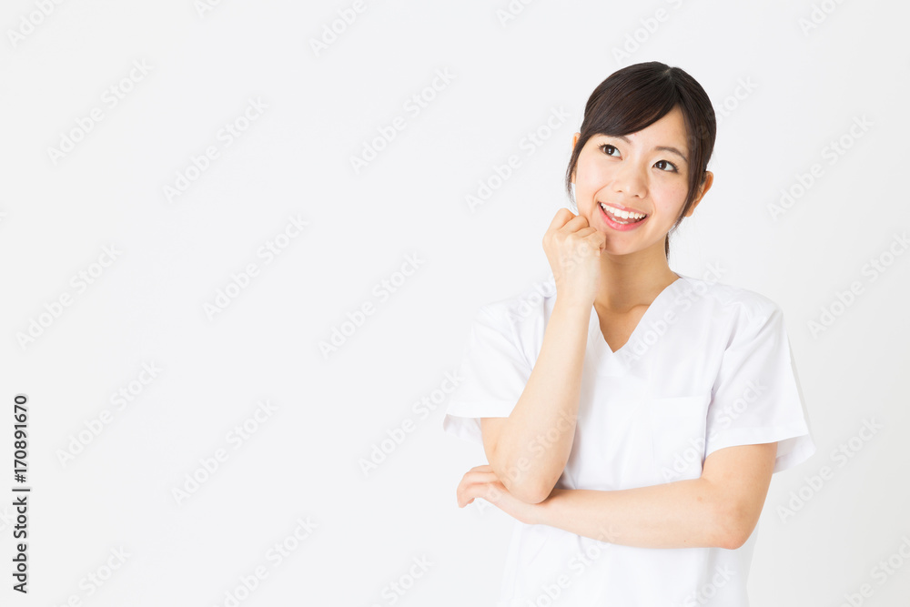 portrait of asian nurse isolated on white background portrait of asian nurse isolated on white background