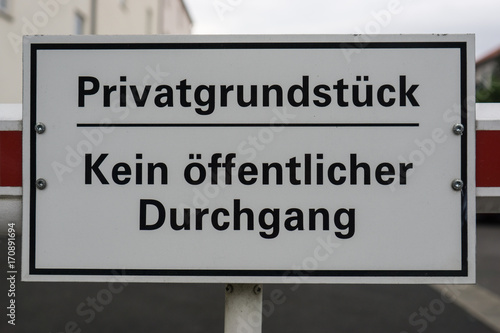 privatgrundstück kein öffentlicher durchgang