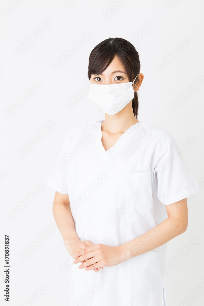 portrait of asian nurse isolated on white background portrait of asian nurse isolated on white background