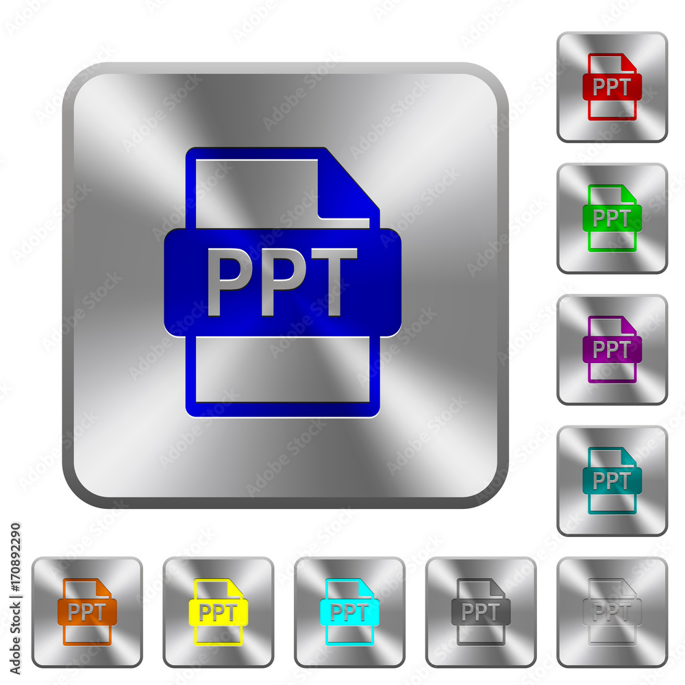PPT file format rounded square steel buttons PPT file format rounded square steel buttons