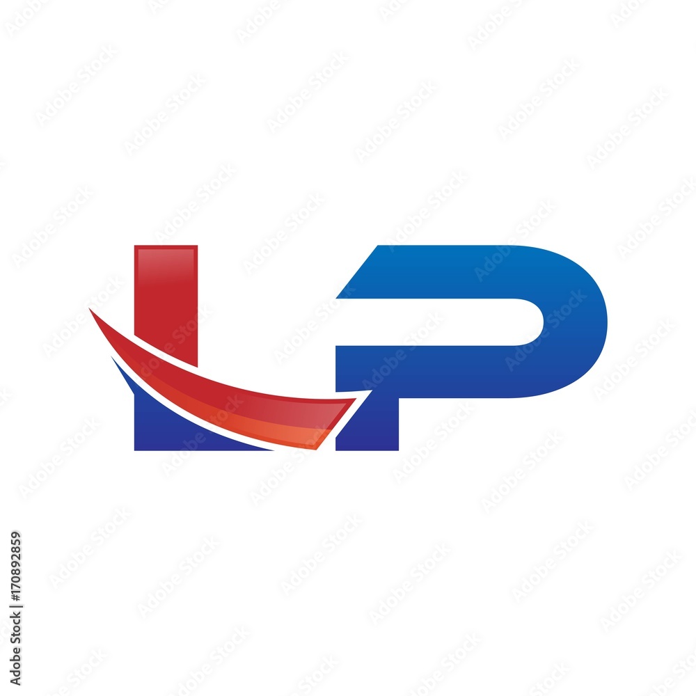 modern vector initial letters logo swoosh lp red blue modern vector initial letters logo swoosh lp red blue