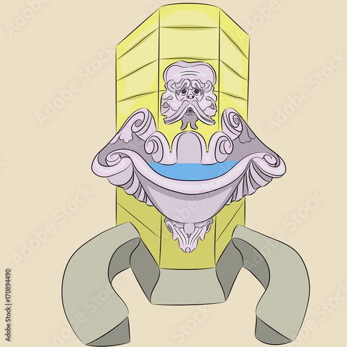 Vector. Drinking fountain.