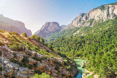 Panorama view of Gorge of Gaitanes in Spain photo