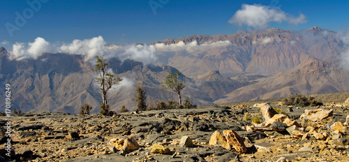 A landscape from the Hajar mountains range in Oman photo
