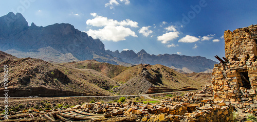 A landscape from the Hajar mountains range in Oman photo