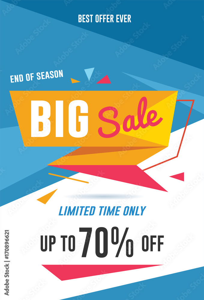 Big sale flyer / banner template. Vector illustration for social media banners, promotion, flyer and poster