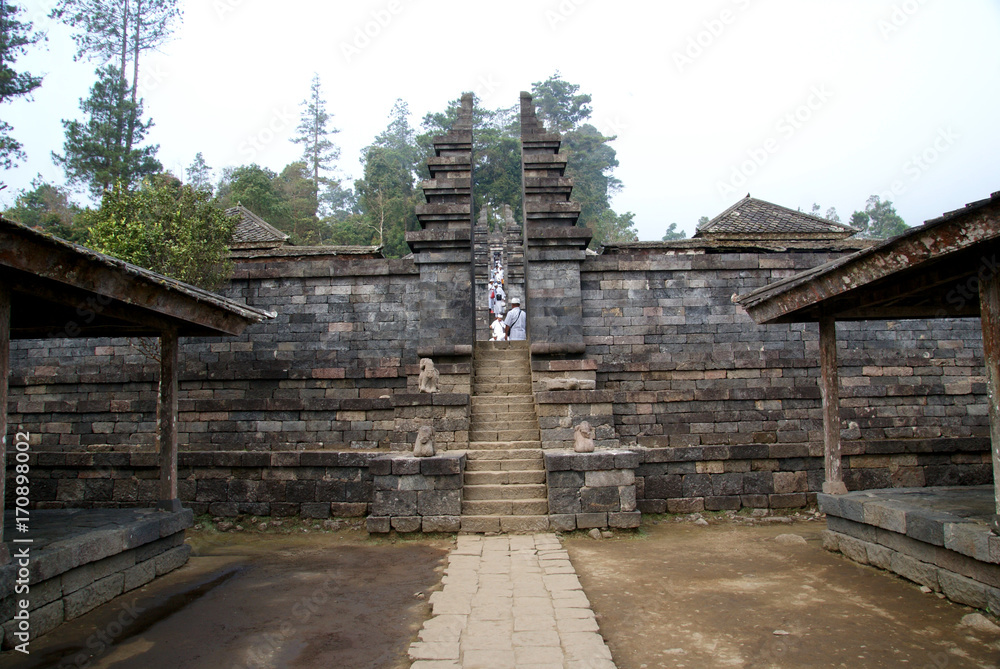 Obraz premium Cetho Temple/Candi Cetho, a hindu temple located in Karanganyar, Java, Indonesia.