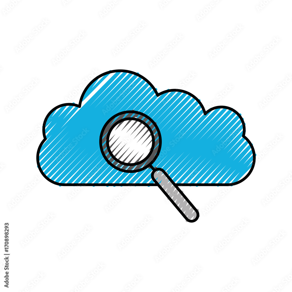 magnifier search cloud system information icon vector illustration magnifier search cloud system information icon vector illustration