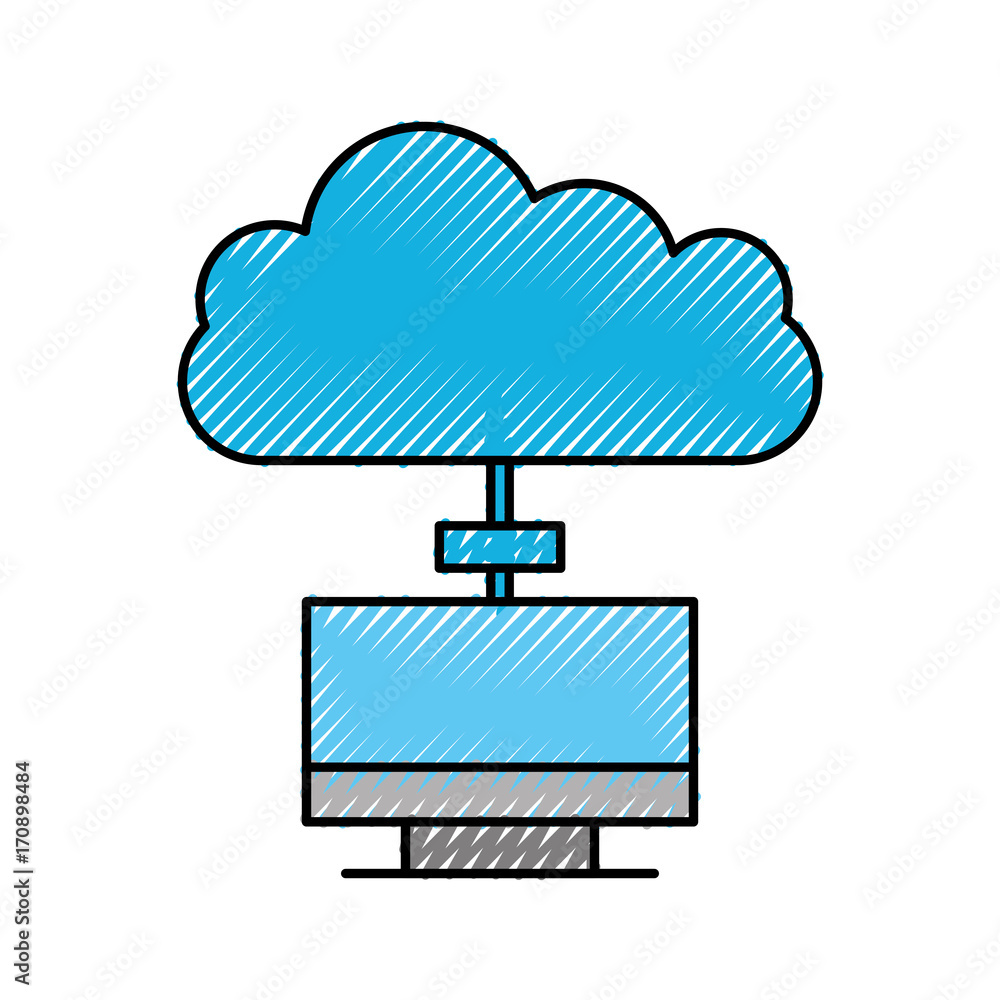 cloud computing concept laptop computer application data server vector illustration cloud computing concept laptop computer application data server vector illustration