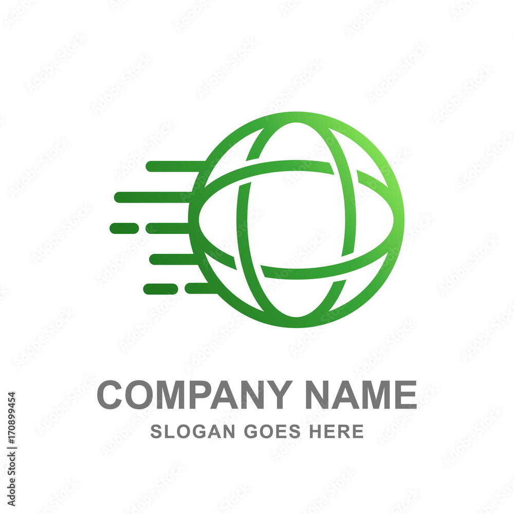 Abstract Round Circle Globe Technology Logo Vector Design 