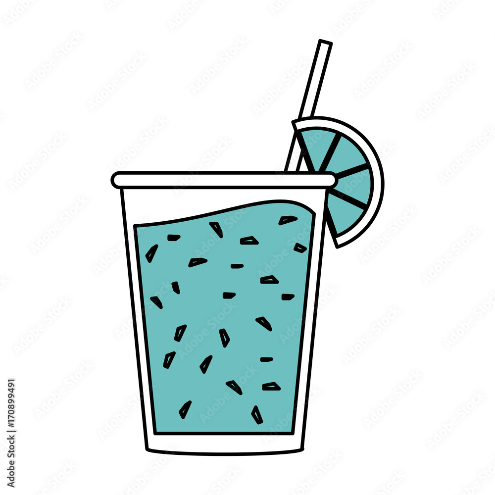 fruit juice beverage in disposable cup icon image vector illustration design