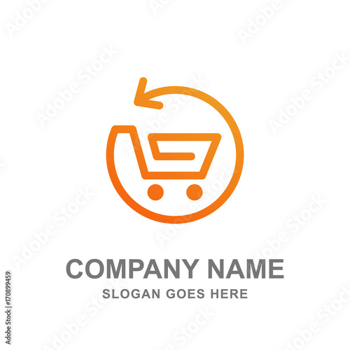 Online Shop Cart Trolley Store Logo Vector 