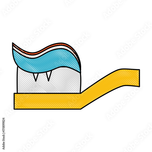 Toothbrush and toothpaste icon vector illustration graphic design