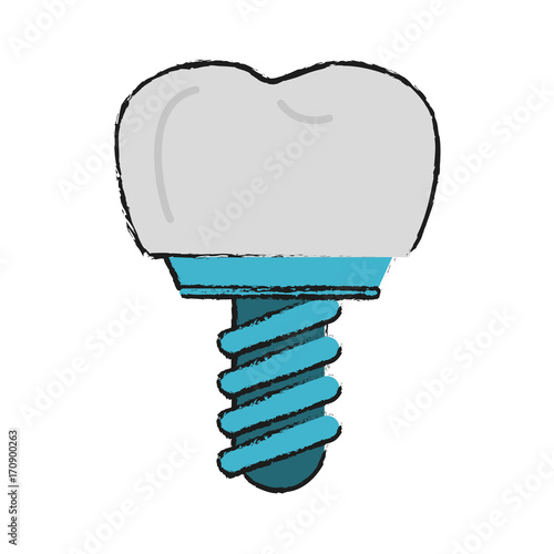 Tooth implant odontology icon vector illustration graphic design