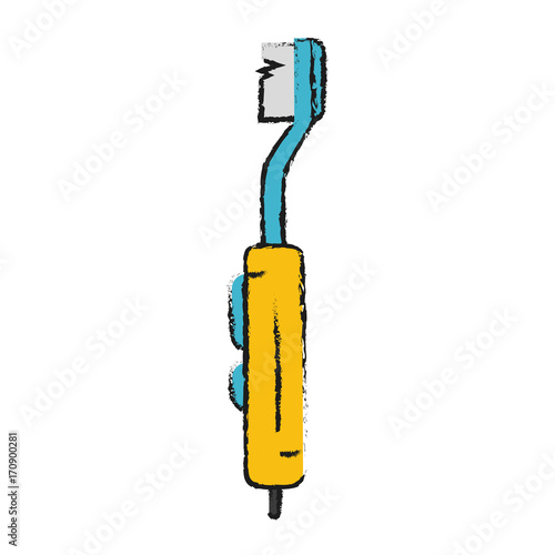 Toothbrush and toothpaste icon vector illustration graphic design