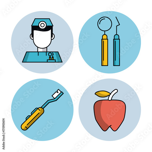 Odontology icons set icon vector illustration graphic design