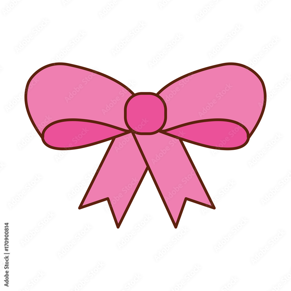 ribbon bow girl decoration ornament icon vector illustration ribbon bow girl decoration ornament icon vector illustration