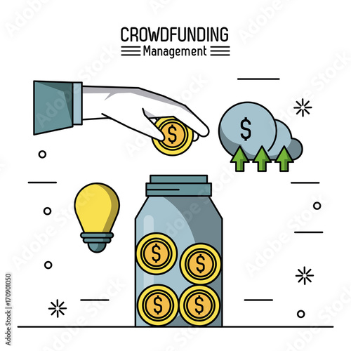 Crowfunding management infographic icon vector illustration graphic design
