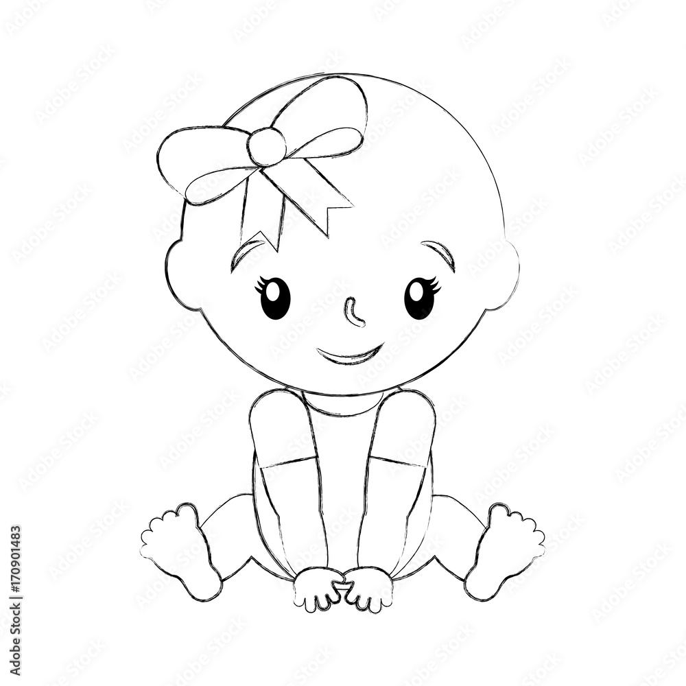 happy and smiling baby girl adorable vector illustration happy and smiling baby girl adorable vector illustration