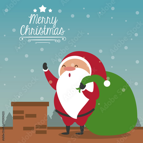 Merry christmas cute card icon vector illustration graphic design