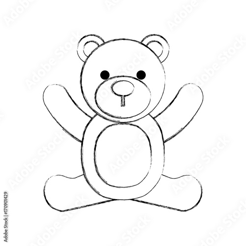 baby shower teddy boy toy animal vector illustration