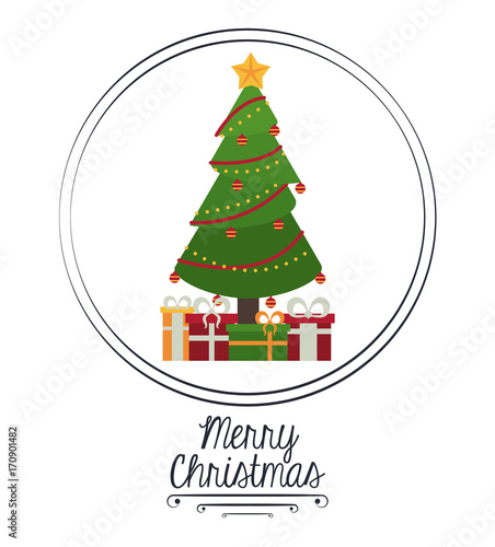Merry christmas cute card icon vector illustration graphic design