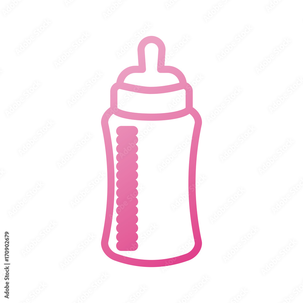 baby shower bottle milk little decorative vector illustration