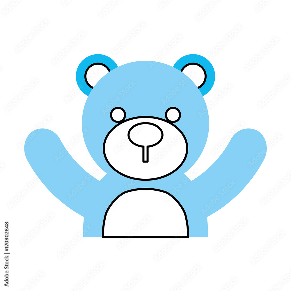 Fototapeta premium baby shower teddy boy toy animal vector illustration