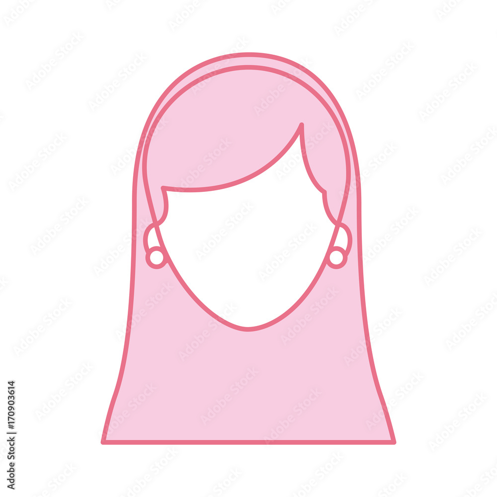 woman face character earring and hairstyle vector illustration woman face character earring and hairstyle vector illustration