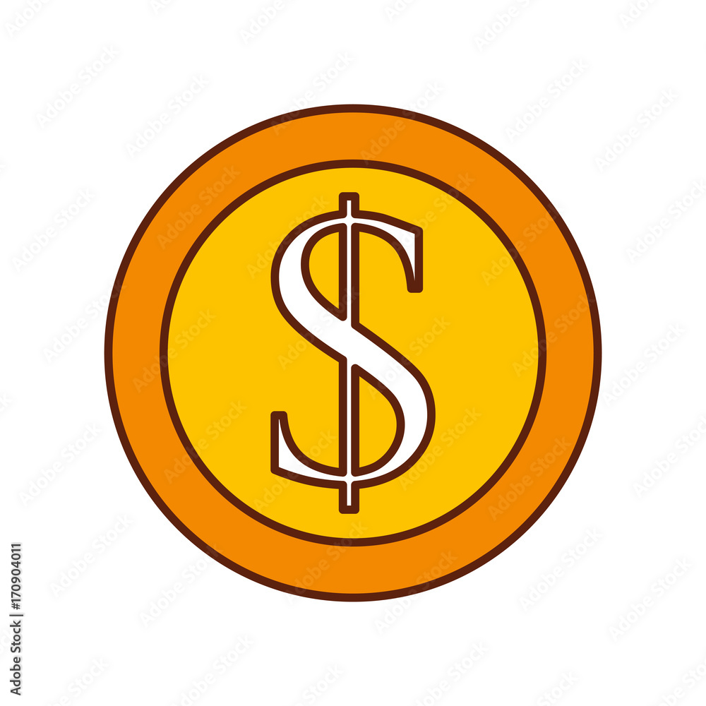 dollar coin currency cash money bank vector illustration dollar coin currency cash money bank vector illustration