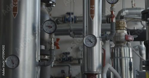 Closeup of pressure gauges