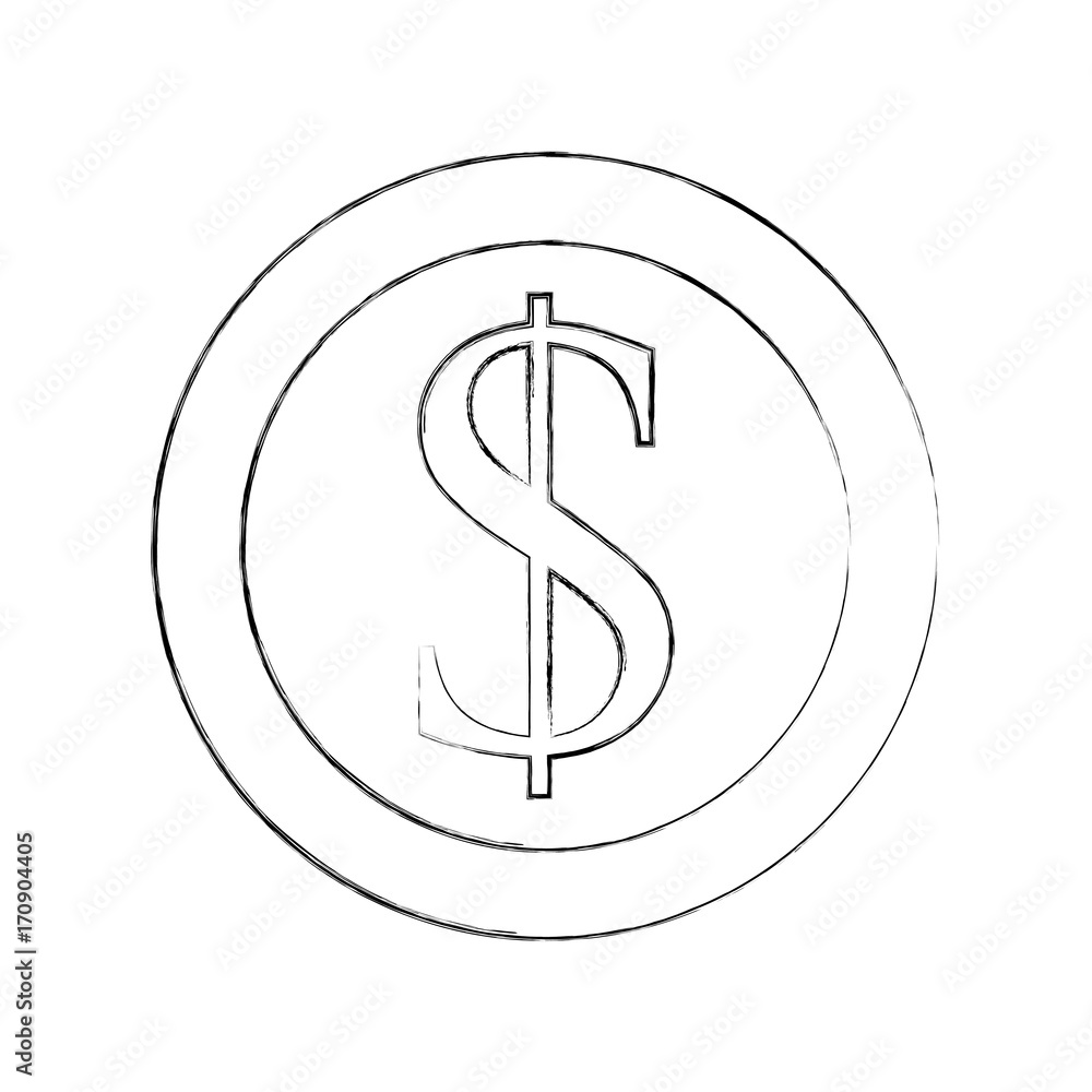 dollar coin currency cash money bank vector illustration dollar coin currency cash money bank vector illustration