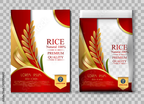 Rice Thailand food Logo Products and Fabric Background Thai Arts,  banner and poster template design rice food.