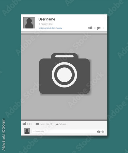 Social network photo frame vector illustration