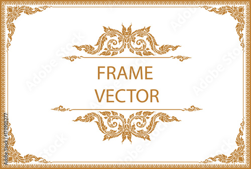 Gold border design, frame photo template, certificate template with luxury and modern pattern,diploma,Vector illustration
